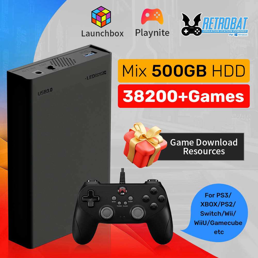 Gaming Console Os - 500GB 게임용 HDD Retrobat & Launchbox