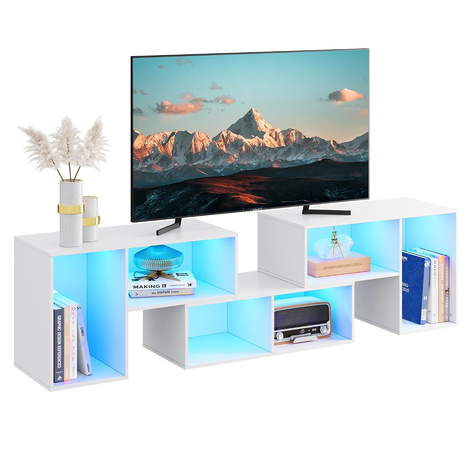 Gaming Console Room - 변형 가능한 LED 스트립 TV 스탠드,