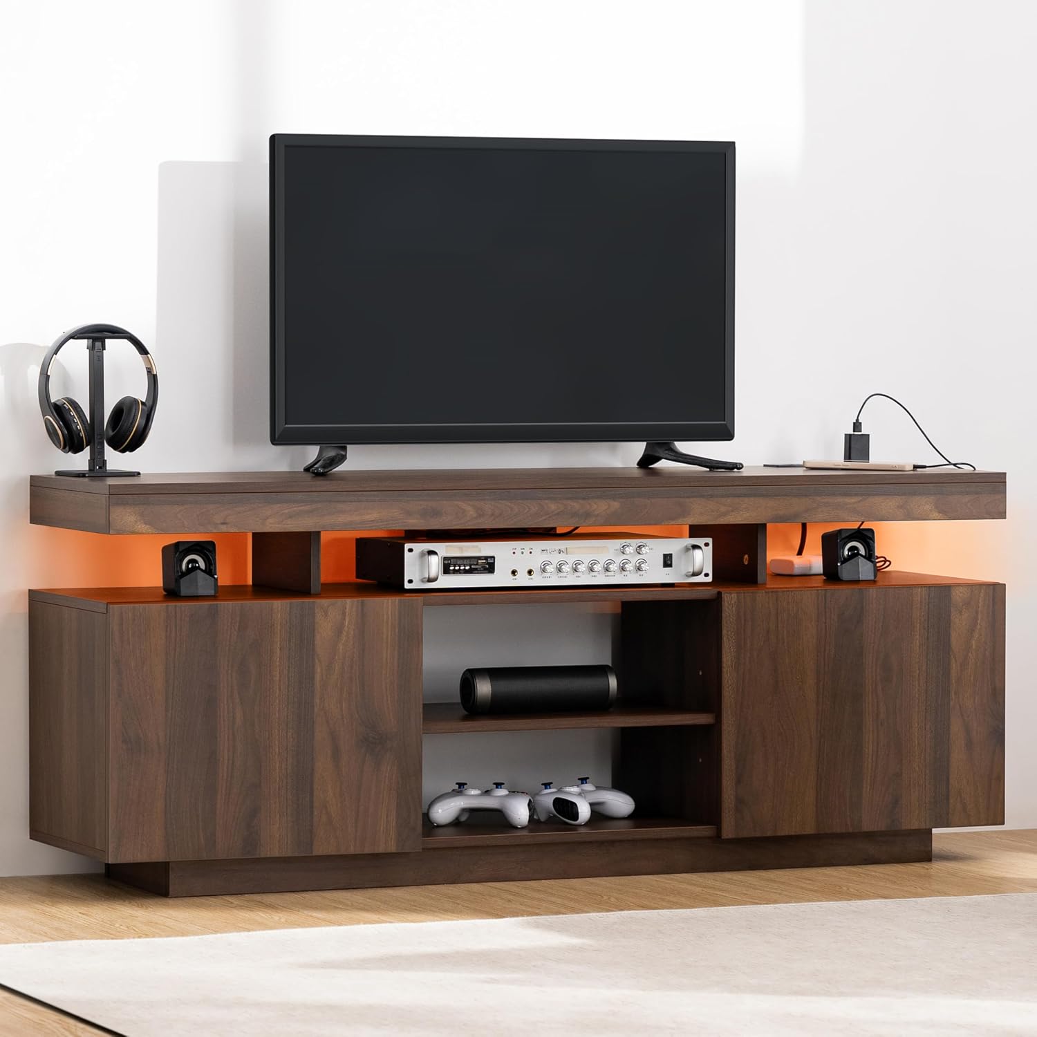 Gaming Console Room - LED TV 스탠드(전원 콘센트 및 수납공간