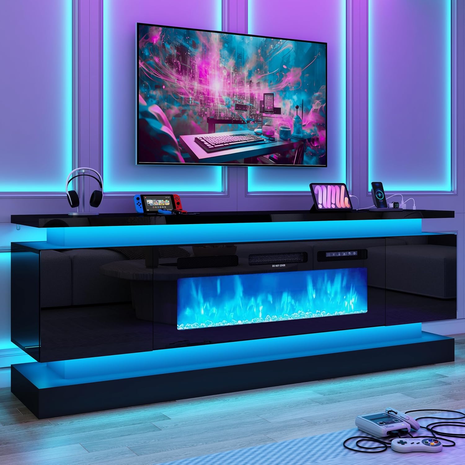 Gaming Console Room - 71인치 LED TV 스탠드(40인치 벽난로 전원
