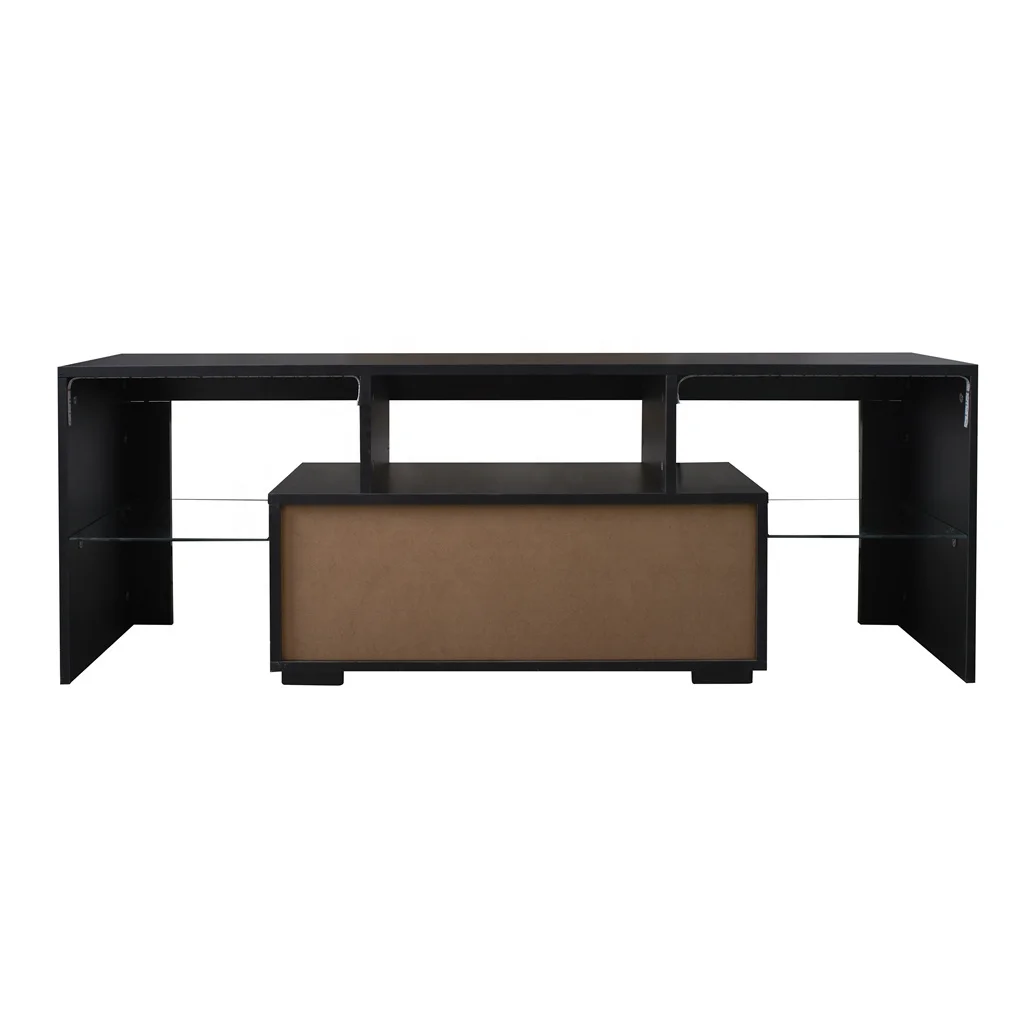 # LED RGB 조명이 포함된 검정색 TV 스탠드,  - Gaming Console Room 리뷰 및 가격