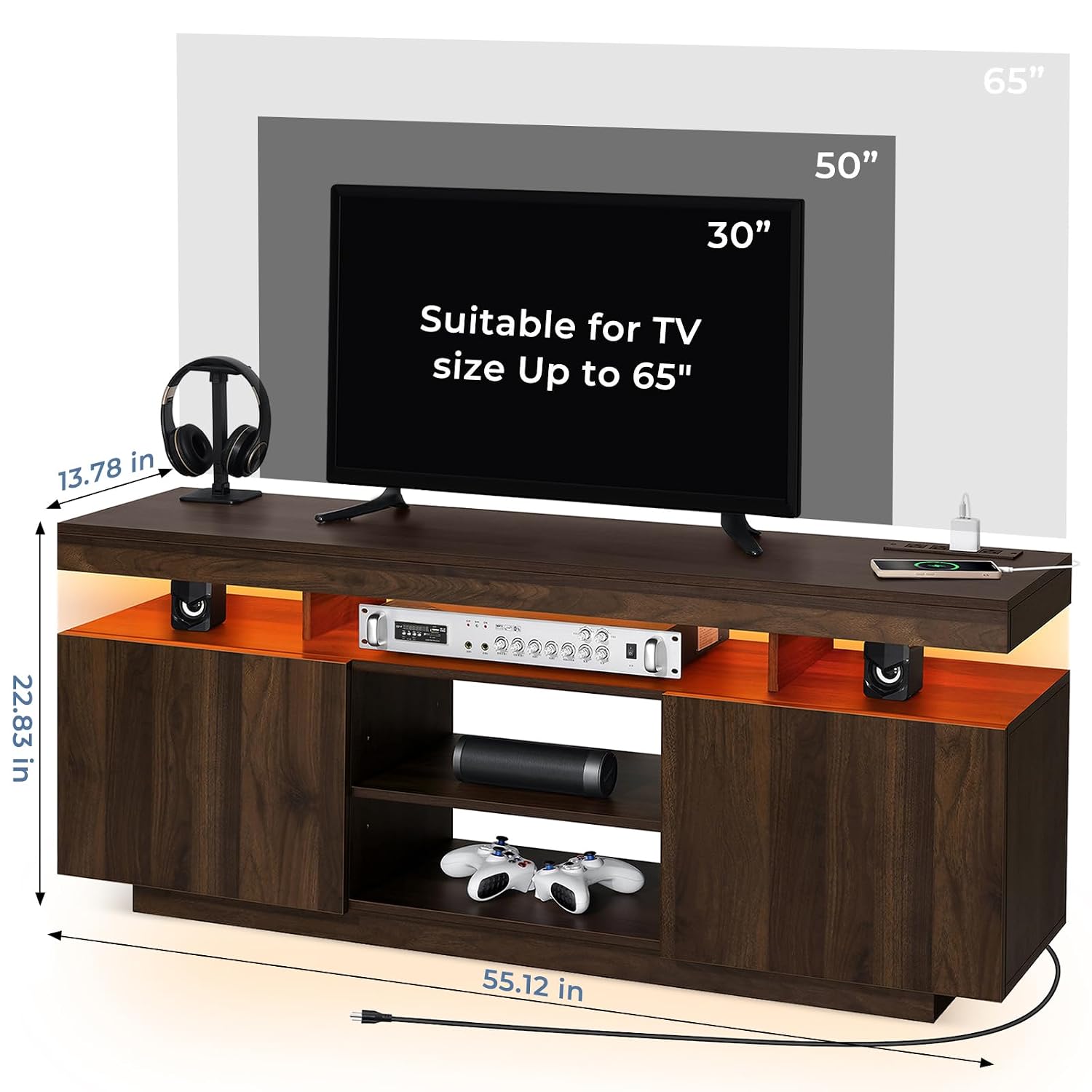 LED TV 스탠드(전원 콘센트 및 수납공간 포함),  - Gaming Console Room 리뷰 및 가격
