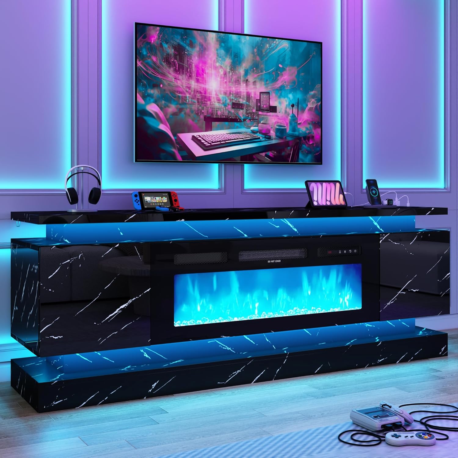 71인치 LED TV 스탠드(40인치 벽난로 전원 콘센 - Gaming Console Room 리뷰 및 가격
