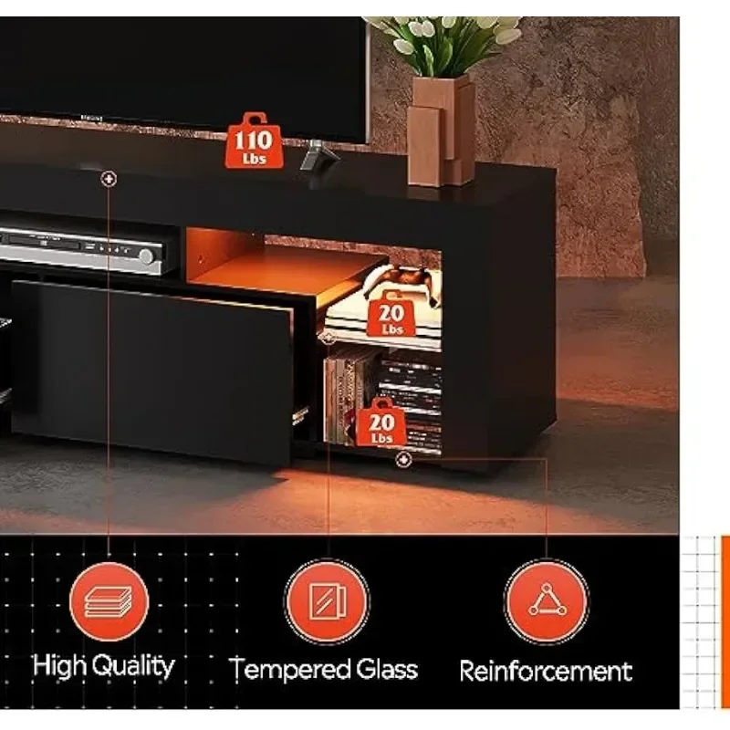 침실, 거실용 수납 서랍 2개가 있는 목재 TV 콘솔, - Gaming Console Room 리뷰 및 가격
