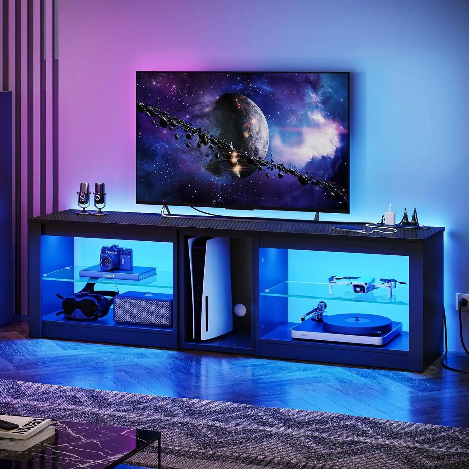 PS5 TV 스탠드용 엔터테인먼트 센터, 70인치 TV - Gaming Console Room 리뷰 및 가격