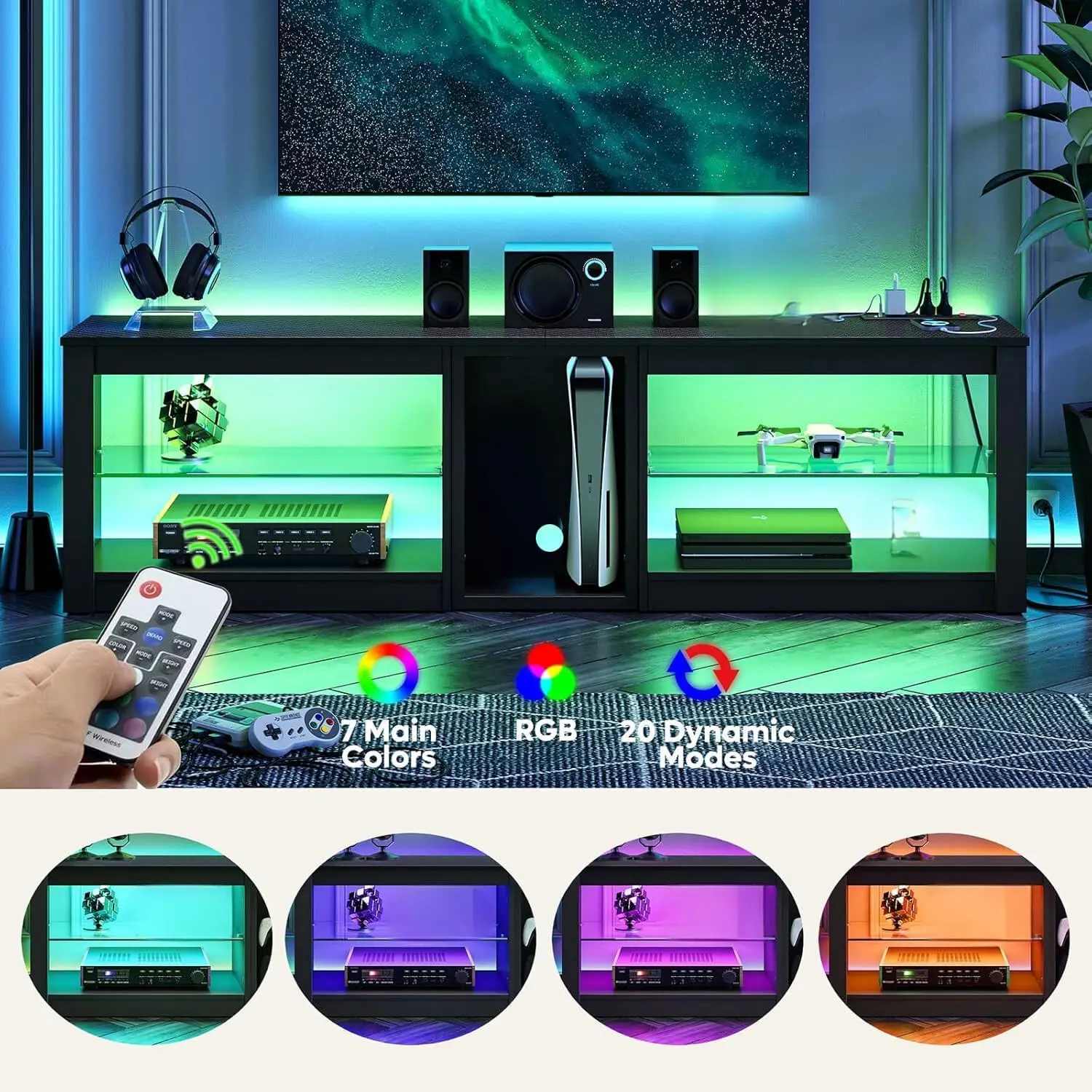 PS5 TV 스탠드용 엔터테인먼트 센터, 70인치 TV - Gaming Console Room 리뷰 및 가격